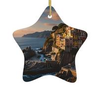 Décoration de Noël en céramique à suspendre en forme d'étoile WHJSHOP The Splendor of Cinque Terre pour décoration d'intérieur