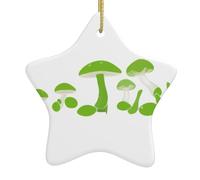 Décoration de Noël en céramique à suspendre en forme d'étoile WHJSHOP vert champignon fluorescent facile à accrocher sur les arbres, les portes et les fenêtres