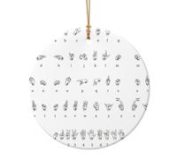 Décoration de Noël en céramique à suspendre en langue des signes - Célébrez la famille cette décoration de Noël, cadeau pour la famille, les amis