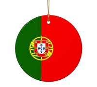 Décoration de Noël en céramique à suspendre Motif drapeau portugais