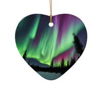 Décoration de Noël en céramique à suspendre pour la maison, le bureau, les aurores boréales du Nord