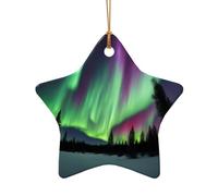 Décoration de Noël en céramique à suspendre pour la maison, le bureau, les aurores boréales du Nord