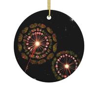 Décoration de Noël en céramique avec motif pissenlit étoilé - Pendentif unique pour fête de Noël