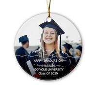 Décoration De Noël en Céramique Bonne Remise des Diplômes Personnalisées Pendentifs en Porcelaine Souvenir pour Amoureux Maman 7.3Cm