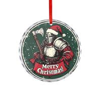 Décoration De Noël en Céramique Chevalier en Armure À Santa Souvenirs De Noë La Maison Rond pour Parents Amoureux 7.3Cm