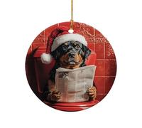 Décoration De Noël en Céramique Chien Cavalier King Charles Spaniel Angel Rond Decoration Noel Sapin Élégant Ornement Céramique pour Balcon Artisanat Fête