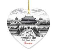 Décoration De Noël en Céramique Cité Interdite Personnalisées Pendentifs De Noë Merry Christmas pour Papa Parents 7.3Cm