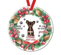 Décoration De Noël en Céramique Couronne De Pommes De Pin Chien Au Paradis Tu As Été Mon Adieu Le Plus Difficile Créatif Decoration Noel Sapin Personnalisé Souvenir pour Artisanat Balcon