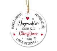 Décoration De Noël en Céramique Créateur De Chemin Christianisme Souvenirs De Noë Festive Et Cadeau Souvenir pour Parents Pendaison De Crémaillère 7.3Cm