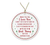 Décoration De Noël en Céramique Cuando Te Digo Que Te Amo No Lo Digo Por Costumbre Pendentifs De Noë Souvenir Décorations De Noël pour Pendaison De Crémaillère Parents Amoureux 7.3CM