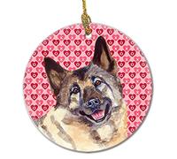 Décoration De Noël en Céramique Cœurs D'Élan Norvégiens, Amour Et Jour Souvenirs De Noë Souvenir Merry Christmas pour Amoureux Maman 7.3Cm