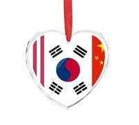 Décoration De Noël en Céramique Drapeau des États-Unis, De La Corée du Sud Et De La Chine Souvenirs De Noë Souvenir Merry Christmas pour Parents Papa 7.3Cm