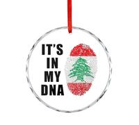 Décoration De Noël en Céramique Drapeau du Liban. C'est dans Mon Adn. Souvenirs De Noë Souvenir La Maison pour Papa Parents 7.3Cm