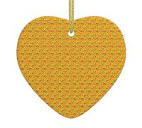 Décoration de Noël en céramique en forme de cœur avec chapeau de cactus et piment