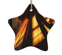 Décoration de Noël en céramique en forme d'étoile MJHKXLJ avec lumières et ombres - Accessoires pour sapin de Noël - Pour centres commerciaux, fenêtres et bureaux