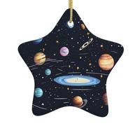 Décoration de Noël en céramique en forme d'étoile MJHKXLJ The Solar Family - Accessoires pour sapin de Noël - Accessoires pour centres commerciaux, fenêtres et bureaux