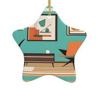 Décoration de Noël en céramique en forme d'étoile WHJDPP du milieu du siècle, décoration de vacances dans les centres commerciaux, supermarchés et maisons