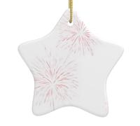 Décoration de Noël en céramique en forme d'étoile WHJSHOP fleurie Motif feux d'artifice romantique Accessoires pour sapin de Noël pour centres commerciaux, fenêtres et bureaux