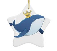 Décoration de Noël en céramique en forme d'étoile WHJSHOP Prince Baleine dans l'océan pour décoration de vacances dans les centres commerciaux, supermarchés et maisons
