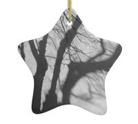 Décoration de Noël en céramique en forme d'étoile WHJSSF balançoire arbre ombre impression pour décorations de vacances dans les centres commerciaux, supermarchés et maisons