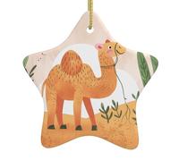 Décoration de Noël en céramique en forme d'étoile YYHHAOFA - Camel du désert - Accessoires pour sapin de Noël - Accessoires pour centres commerciaux, fenêtres et bureaux