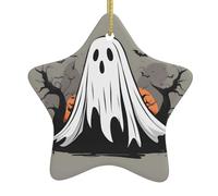 Décoration de Noël en céramique en forme d'étoile YYHHAOFA fantôme image fantôme Accessoires pour centre commercial, fenêtres et bureaux
