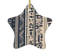 Décoration de Noël en céramique en forme d'étoile YYHHAOFA - Illustration des peuples africains - Accessoires pour sapin de Noël - Accessoires pour centres commerciaux, fenêtres et bureaux