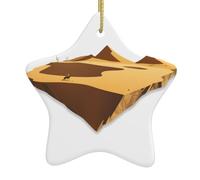 Décoration de Noël en céramique en forme d'étoile - YYHHAOFA - Image du désert sans fin - Accessoires pour sapin de Noël - Accessoires pour centres commerciaux, fenêtres et bureaux