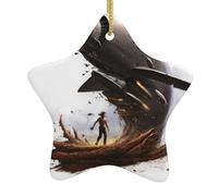 Décoration de Noël en céramique en forme d'étoile YYHWHJDE La puissance d'une tornade - Accessoires pour sapin de Noël - Accessoires pour centres commerciaux, fenêtres et bureaux