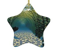 Décoration de Noël en céramique en forme d'étoile YYHWHJDE Pont d'arche sous-marine imprimé pour décorations de vacances dans les centres commerciaux, supermarchés et maisons