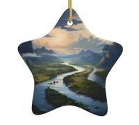Décoration de Noël en céramique en forme d'étoile YYHWHJDE The Mighty River - Décoration de vacances dans les centres commerciaux, supermarchés et maisons