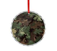 Décoration De Noël en Céramique Feuilles De Chasse Souvenirs De Noë Festive Et Cadeau Rond pour Amoureux Parents 7.3Cm