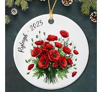 Décoration De Noël en Céramique Fleur des Champs Personnalisé Decoration Noel Sapin Créatif Céramique Ornement pour Vacances Famille Fête