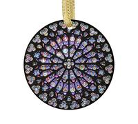 Décoration De Noël en Céramique France Notre Dame De Paris Rosace Rond Décoration Sapin De Noël Personnalisé Souvenir pour Vacances Activités Famille