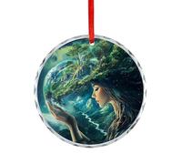 Décoration De Noël en Céramique Gaïa, Déesse De La Terre dans La Mythologie Grecque Pendentifs en Porcelaine La Maison Festive Et Cadeau pour Parents Maman 7.3Cm