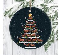 Décoration De Noël en Céramique Gorro De Papá Noel Para Amantes De Los Caballos Souvenirs De Noë Merry Christmas Pendentifs en Porcelaine pour Amoureux Pendaison De Crémaillère Maman 7.3CM