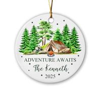 Décoration De Noël en Céramique L'Aventure Vous Attend Personnalisées Pendentifs De Noë La Maison pour Maman Papa 7.3Cm