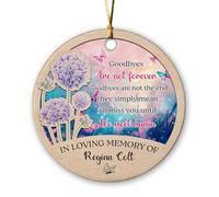 Décoration De Noël en Céramique Les Adieux Ne sont Pas Éternels Personnalisées Décoration en Céramique Festive Et Cadeau pour Maman Amoureux 7.3Cm