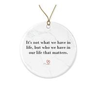 Décoration De Noël en Céramique No ES Lo Que Tenemos - Mensaje Positivo - Pensando en Ti Souvenirs De Noë Festive Et Cadeau Pendentifs en Porcelaine pour Papa Parents Maman 7.3CM