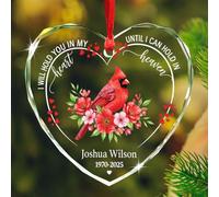 Décoration De Noël en Céramique Noël en Mémoire des Êtres Chers Souvenirs De Noë La Maison Festive Et Cadeau pour Parents Papa 7.3Cm