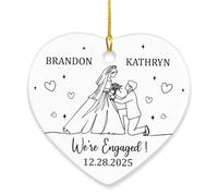 Décoration De Noël en Céramique Nous Sommes Engagés Personnalisées Décoration en Céramique Souvenir pour Parents Maman 7.3Cm