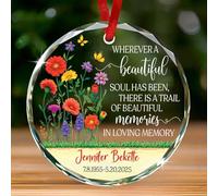 Décoration De Noël en Céramique Partout Où Une Belle Âme A Été Décorations en Céramique La Maison Souvenir pour Papa Pendaison De Crémaillère 7.3Cm