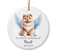 Décoration de Noël en céramique pour chien Chow Chow Chow - Cadeau de condoléances pour amoureux des chiens, souvenir en céramique pour deuil d'animaux de compagnie - Décoration de Noël personnalisée