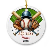 Décoration de Noël en céramique pour entraîneurs d'équipe, athlètes et entraîneurs d'équipe, décoration de Noël 2025, souvenir de Noël de joueur de baseball, nom et année personnalisés pour les