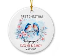 Décoration de Noël en céramique pour le futur marié, noms personnalisés pour 1er Noël, décoration souvenir de fiançailles 2025, ornements souvenirs de fiançailles personnalisés