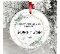 Décoration De Noël en Céramique pour Les Nouveaux Fiancés Décorations De Noël Festive Et Cadeau Pendentifs De Noë pour Pendaison De Crémaillère Maman 7.3Cm