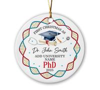 Décoration de Noël en céramique pour premier Noël en tant que médecin, décoration de Noël 2025, décoration de remise de diplôme de doctorat, décoration de première année comme cadeau pour nouveau