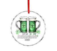 Décoration De Noël en Céramique Que Les Manigances Commencent ! Pendentifs en Porcelaine Rond Festive Et Cadeau pour Maman Amoureux 7.3Cm