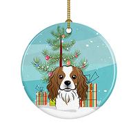 Décoration De Noël en Céramique Sapin De Noël Et Cavalier King Charles Souvenirs De Noë Festive Et Cadeau Merry Christmas pour Pendaison De Crémaillère Parents 7.3Cm