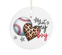 Décoration de Noël en céramique « That's My Boy » pour sapin de Noël, décoration de fête d'hiver, cadeaux de Noël pour mère qui aime le baseball, 7,5 cm